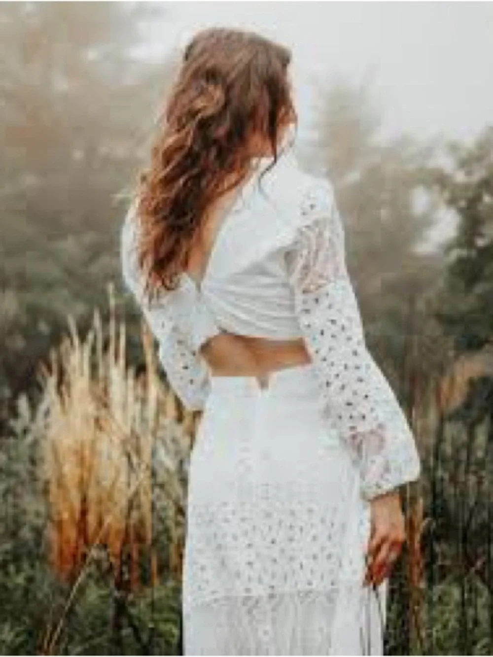 Gianni Bini White Eyelet Cutout V-Neck Maxi Dress - Picture 3 of 8